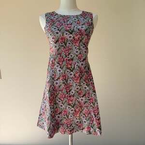 Vintage Handmade Floral Sleeveless A-Line Dress